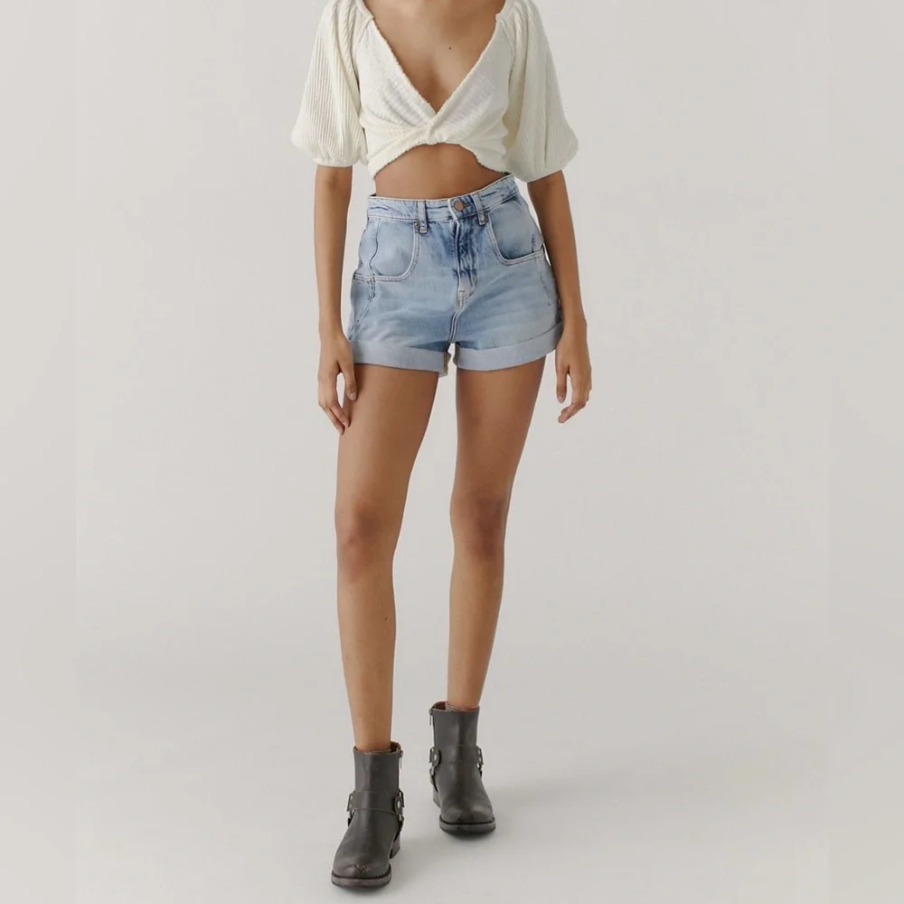 BDG Sky Blue Denim Shorts - Picture 4 of 4